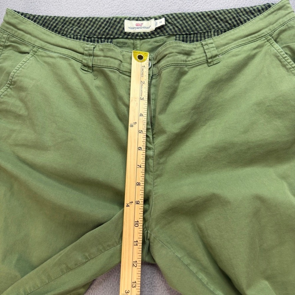 Vineyard Vines Chino Pants Straight Leg 14 Green Cotton Stretch Casual Preppy - Picture 7 of 13